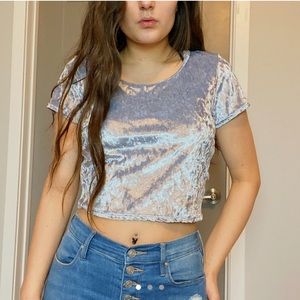 BB blue velvet crop 🤩